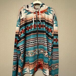 Women's Aztec Zip-Up Hooded Jacket